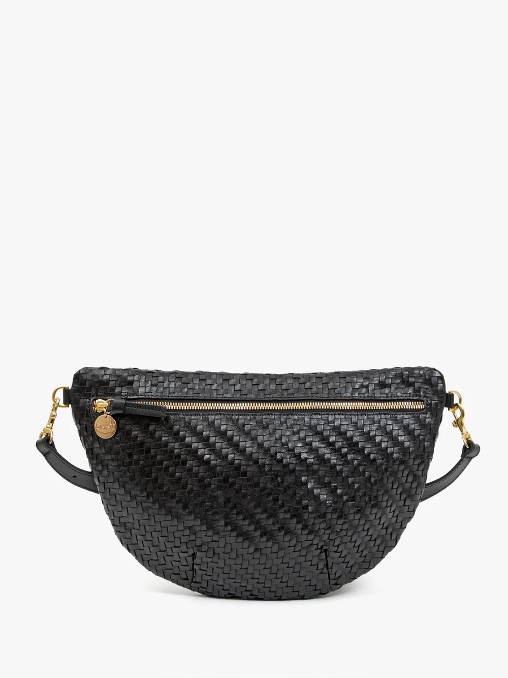 Clare V Grande Fanny - Black Woven Zig-Zag